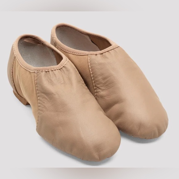 Bloch Girl's Tan Leather Neo-Flex Slip On Jazz Shoes Toddler Size 10 EUC - Picture 1 of 7